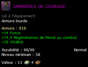 Jambières de courage