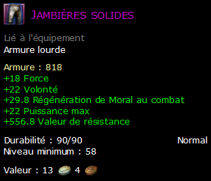 Jambières solides