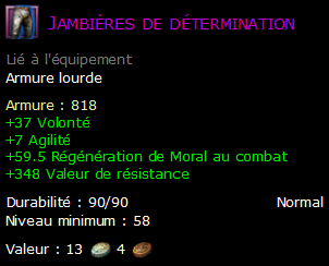 Jambières de détermination