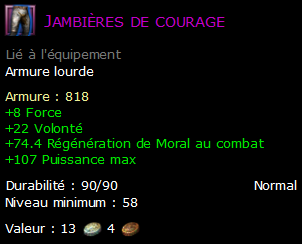 Jambières de courage