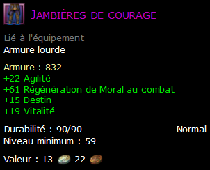 Jambières de courage