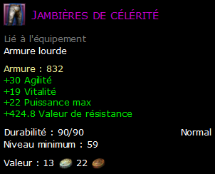 Jambières de célérité