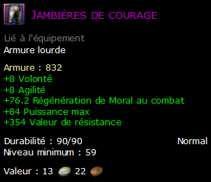 Jambières de courage