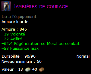 Jambières de courage