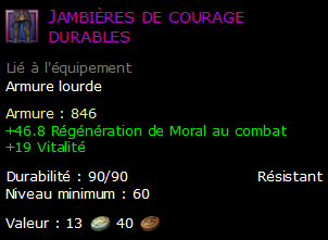 Jambières de courage durables