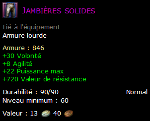 Jambières solides