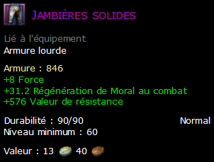 Jambières solides