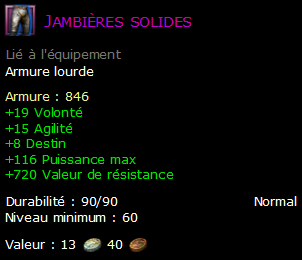 Jambières solides