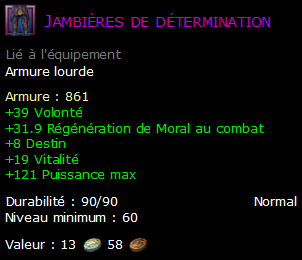 Jambières de détermination