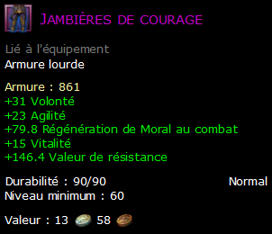 Jambières de courage