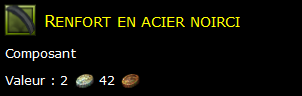 Renfort en acier noirci