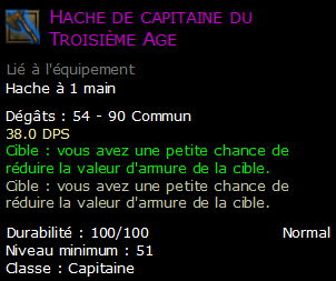 Hache de capitaine du Troisième Age