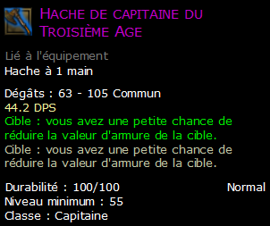 Hache de capitaine du Troisième Age