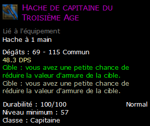 Hache de capitaine du Troisième Age