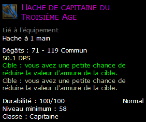 Hache de capitaine du Troisième Age