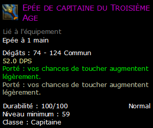 Epée de capitaine du Troisième Age