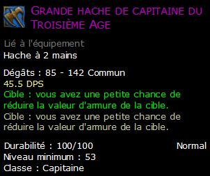 Grande hache de capitaine du Troisième Age