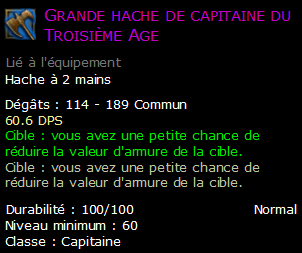 Grande hache de capitaine du Troisième Age