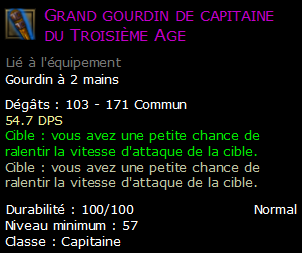 Grand gourdin de capitaine du Troisième Age