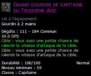 Grand gourdin de capitaine du Troisième Age