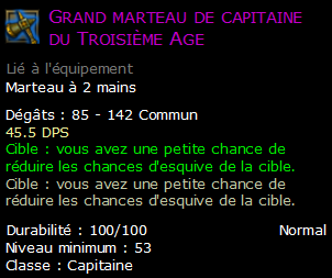 Grand marteau de capitaine du Troisième Age