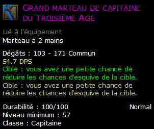 Grand marteau de capitaine du Troisième Age