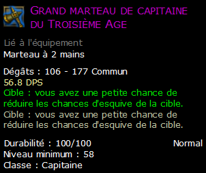 Grand marteau de capitaine du Troisième Age