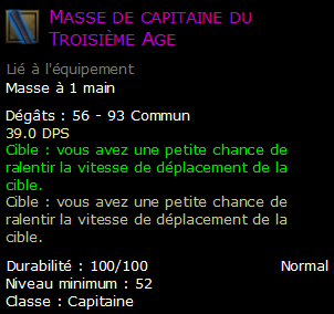 Masse de capitaine du Troisième Age