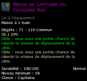 Masse de capitaine du Troisième Age