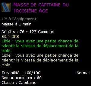 Masse de capitaine du Troisième Age