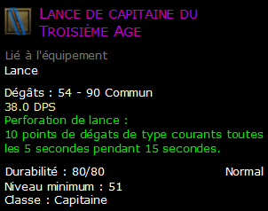 Lance de capitaine du Troisième Age