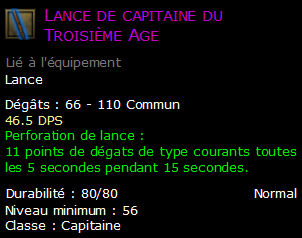 Lance de capitaine du Troisième Age