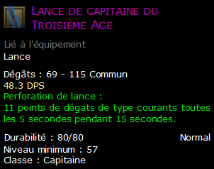 Lance de capitaine du Troisième Age