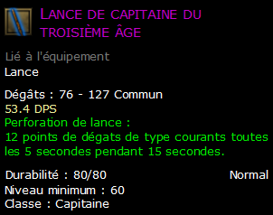 Lance de capitaine du troisième âge