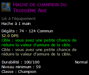 Hache de champion du Troisième Age