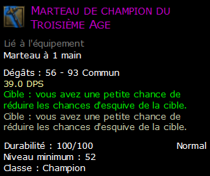 Marteau de champion du Troisième Age