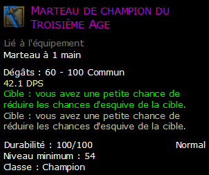 Marteau de champion du Troisième Age