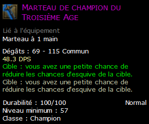 Marteau de champion du Troisième Age