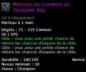 Marteau de champion du Troisième Age