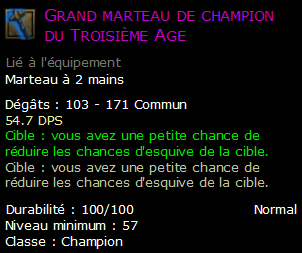 Grand marteau de champion du Troisième Age