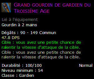 Grand gourdin de gardien du Troisième Age