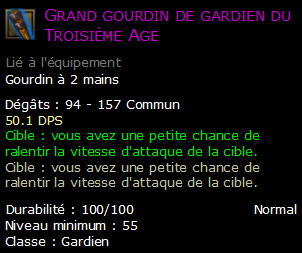 Grand gourdin de gardien du Troisième Age