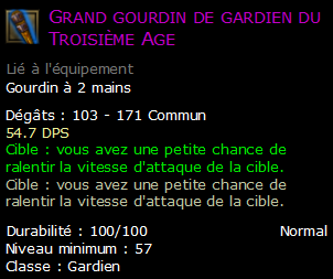 Grand gourdin de gardien du Troisième Age