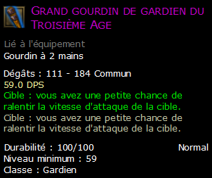 Grand gourdin de gardien du Troisième Age