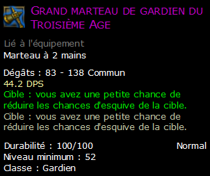 Grand marteau de gardien du Troisième Age