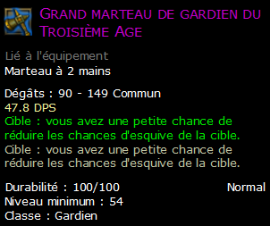 Grand marteau de gardien du Troisième Age