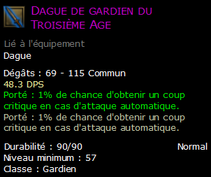 Dague de gardien du Troisième Age