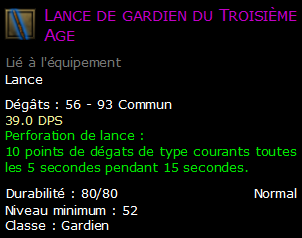 Lance de gardien du Troisième Age