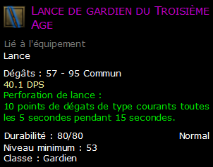 Lance de gardien du Troisième Age