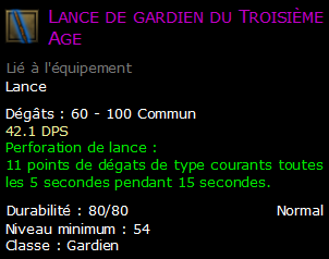 Lance de gardien du Troisième Age